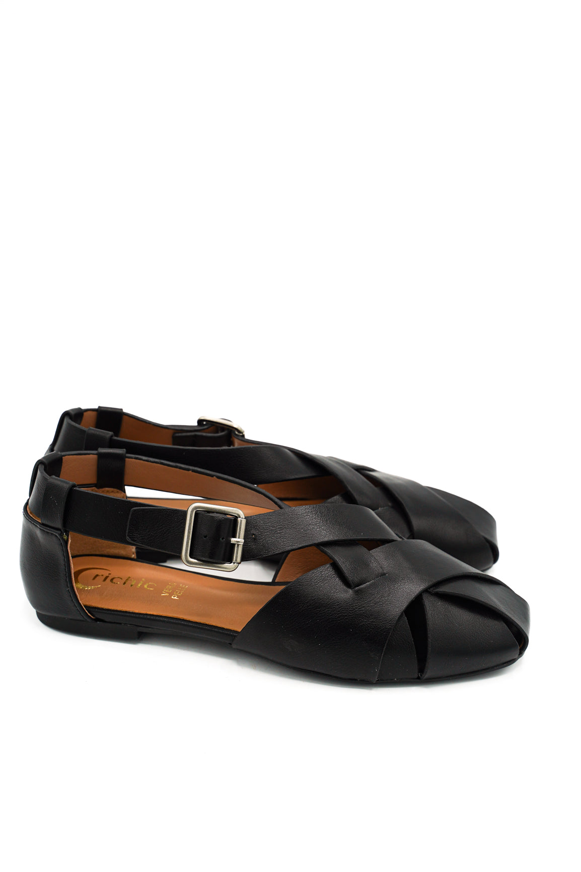 Gaia Shoes Agata Ballerine con design a gabbia e cinturino laterale