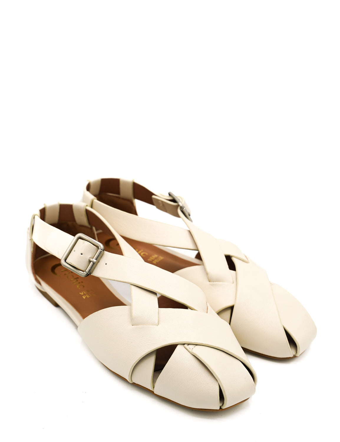 Gaia Shoes Agata Ballerine con design a gabbia e cinturino laterale