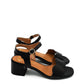 Gaia Shoes Alyssa Sandali con tomaia ondulata e tacco medio