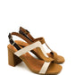 Gaia Shoes Anita Sandali bicolore con fascia a T