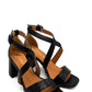 Gaia Shoes Azzurra Sandali a cinturini incrociati e tacco alto