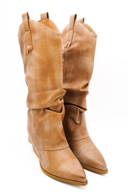 Gaia Shoes Federica Stivali texani slouchy con risvolto