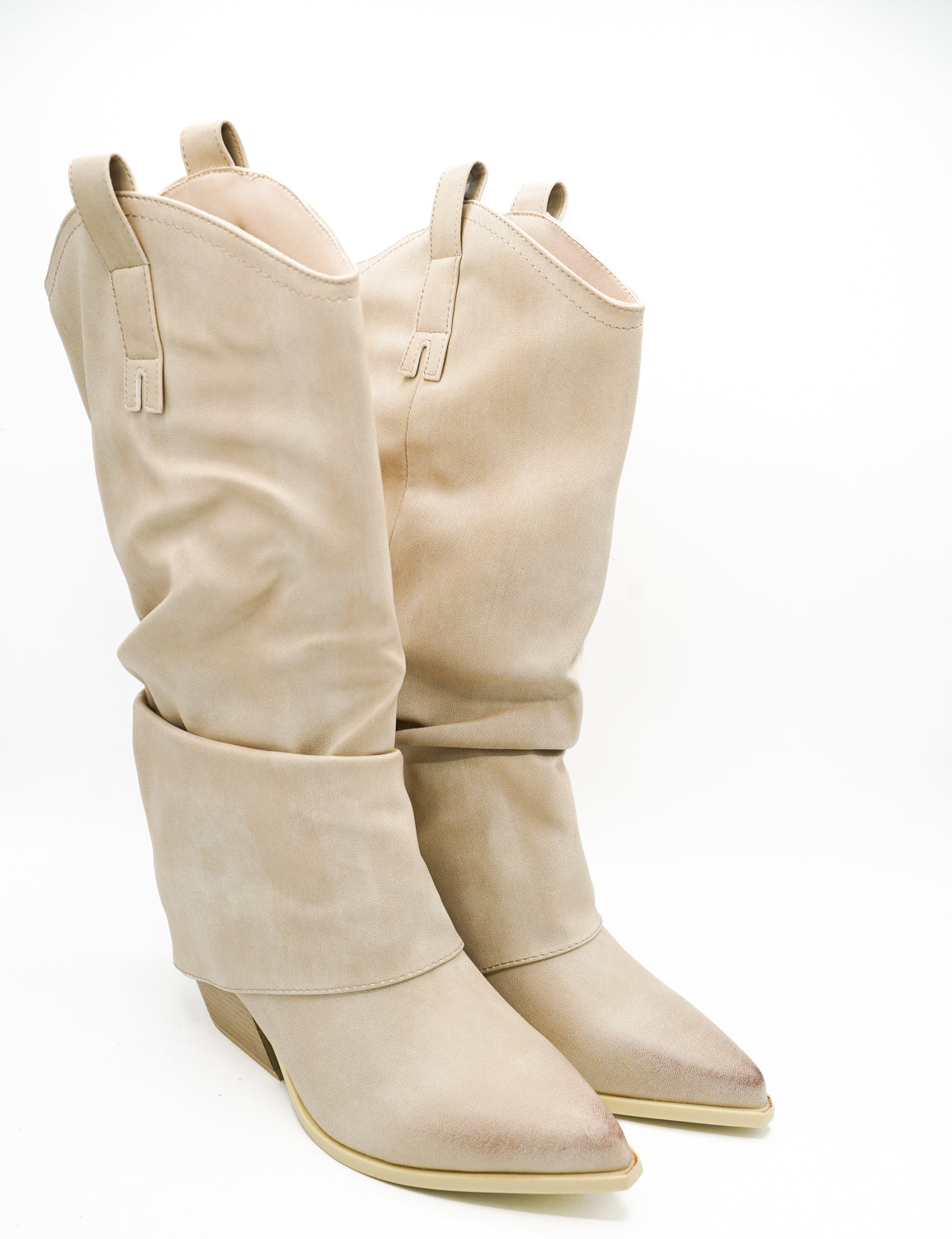 Gaia Shoes Federica Stivali texani slouchy con risvolto