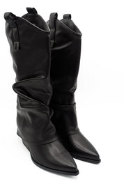 Gaia Shoes Federica Stivali texani slouchy con risvolto