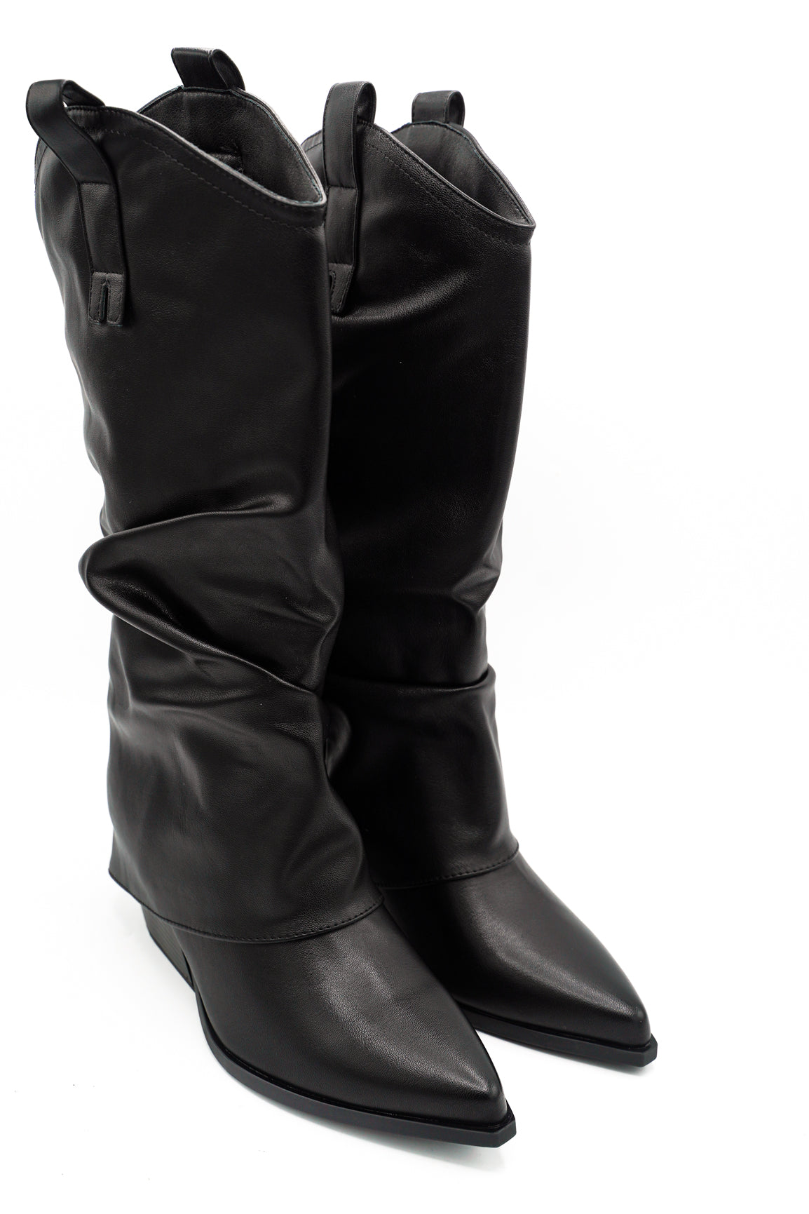 Gaia Shoes Federica Stivali texani slouchy con risvolto