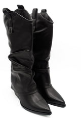 Gaia Shoes Federica Stivali texani slouchy con risvolto