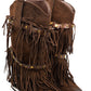 Gaia Shoes Flaminia Stivali texani con frange e cinturini borchiati