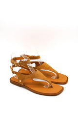 Gaia Shoes SF1693 Sandali infradito piatti con cinturino alla caviglia