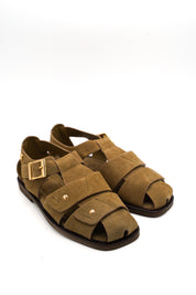 Gaia Shoes SF1656 Sandali stile pescatore con fibbie dorate