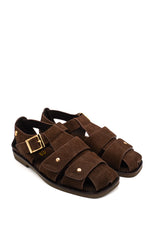 Gaia Shoes SF1656 Sandali stile pescatore con fibbie dorate