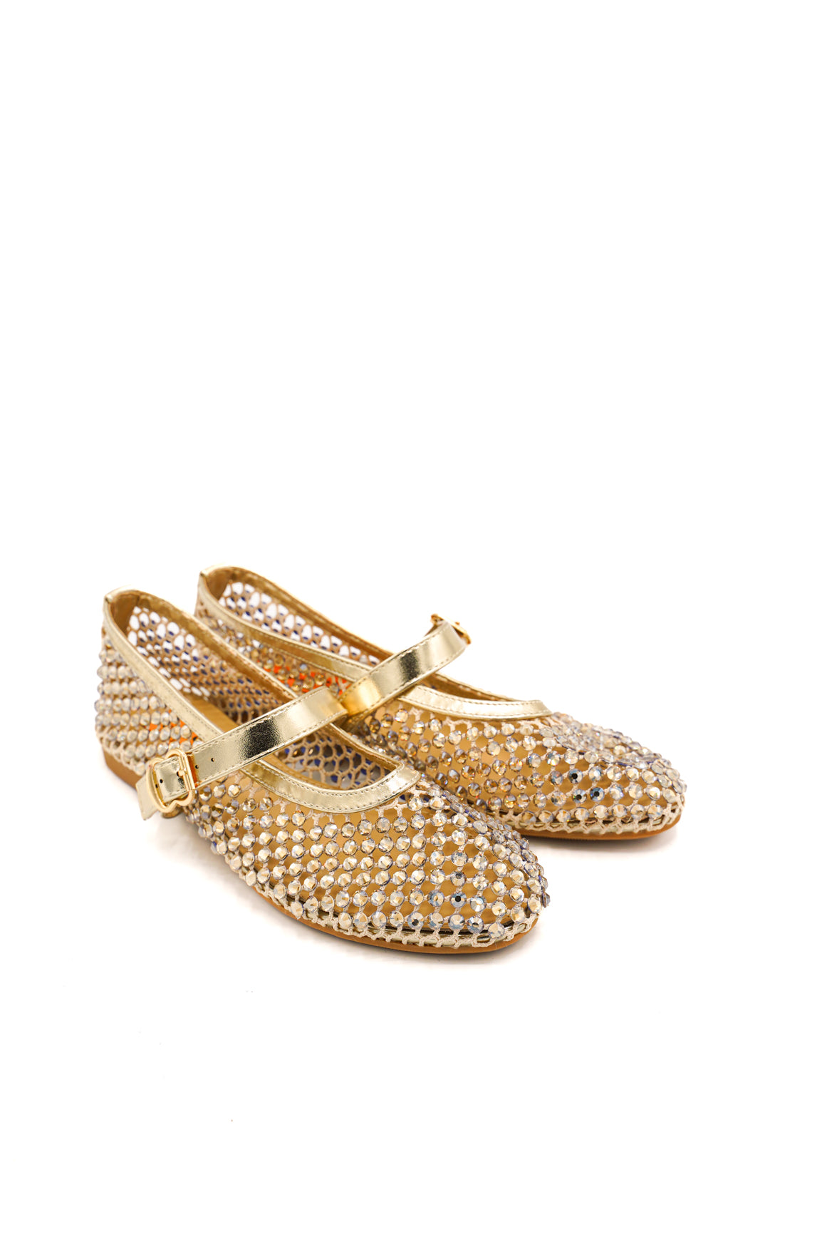 Gaia Shoes MT61HJ01 Ballerine a rete con strass e cristalli luminosi