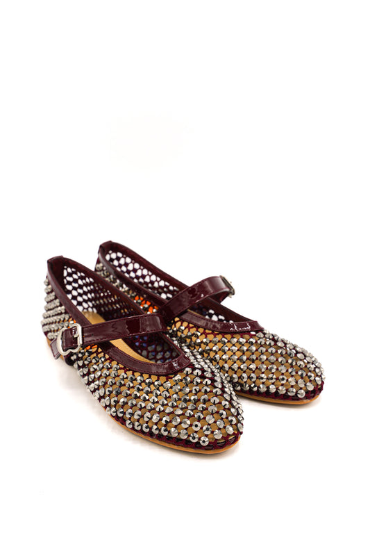 Gaia Shoes MT61HJ01 Ballerine a rete con strass e cristalli luminosi