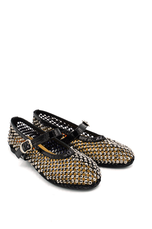 Gaia Shoes MT61HJ01 Ballerine a rete con strass e cristalli luminosi