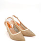 Gaia Shoes 24178A-10-FKL Slingback a punta con tomaia in rete e rifiniture lucide