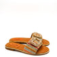 Gaia Shoes JB18S75-314 Ciabattine flat con fascia multicolore e grande fibbia
