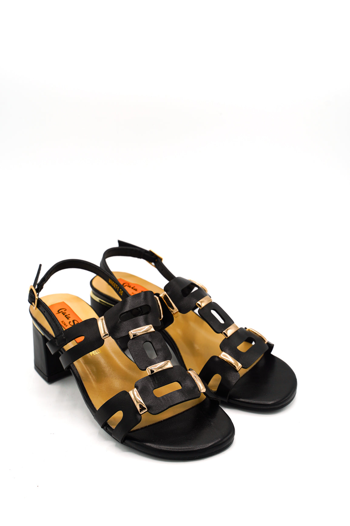 Gaia Shoes WH6871MT Sandali con tomaia ad inserti geometrici e dettagli metal