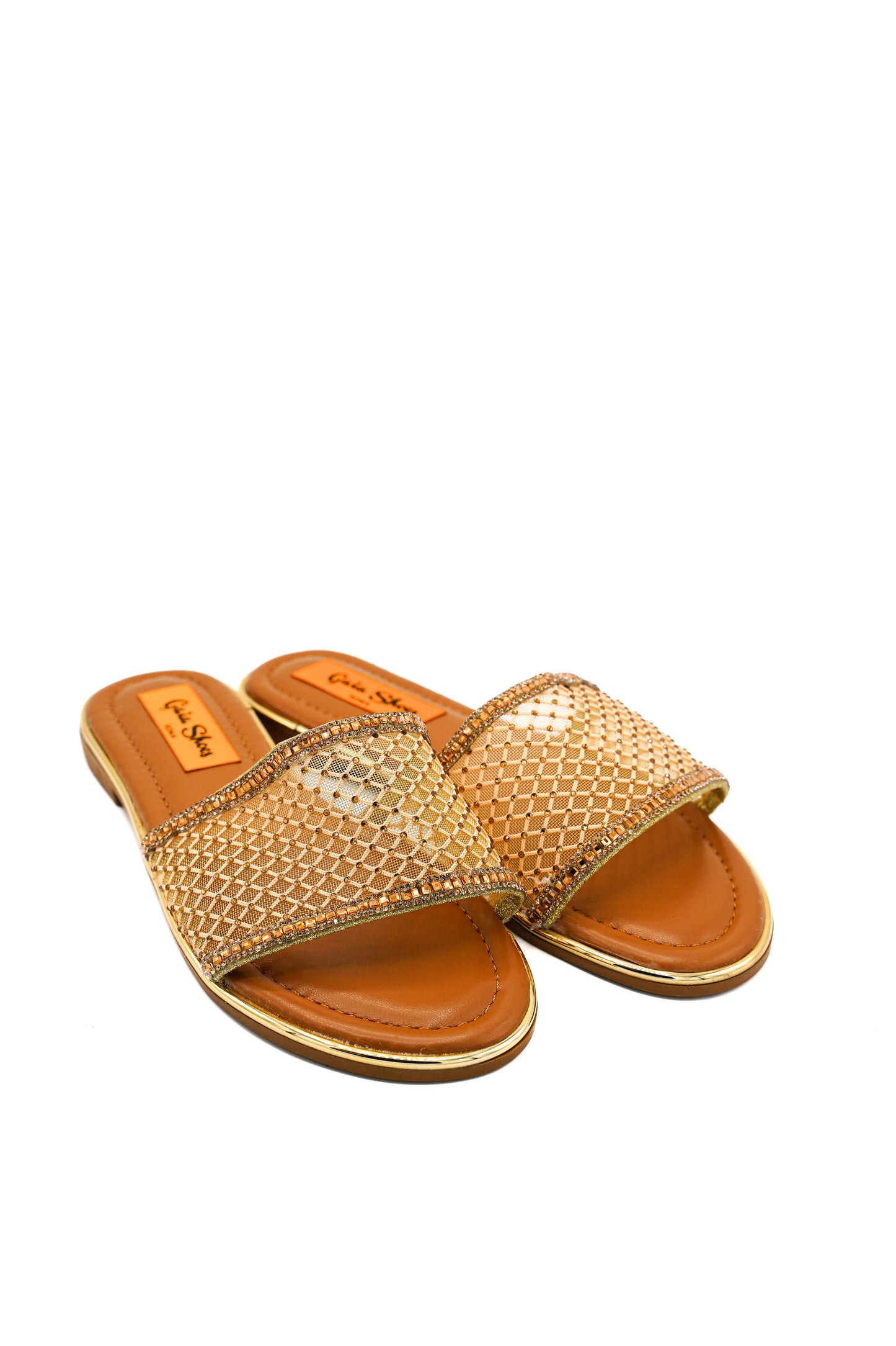Gaia Shoes JB18S75-398 Ciabattine stile slip-on con trama a rete dorata