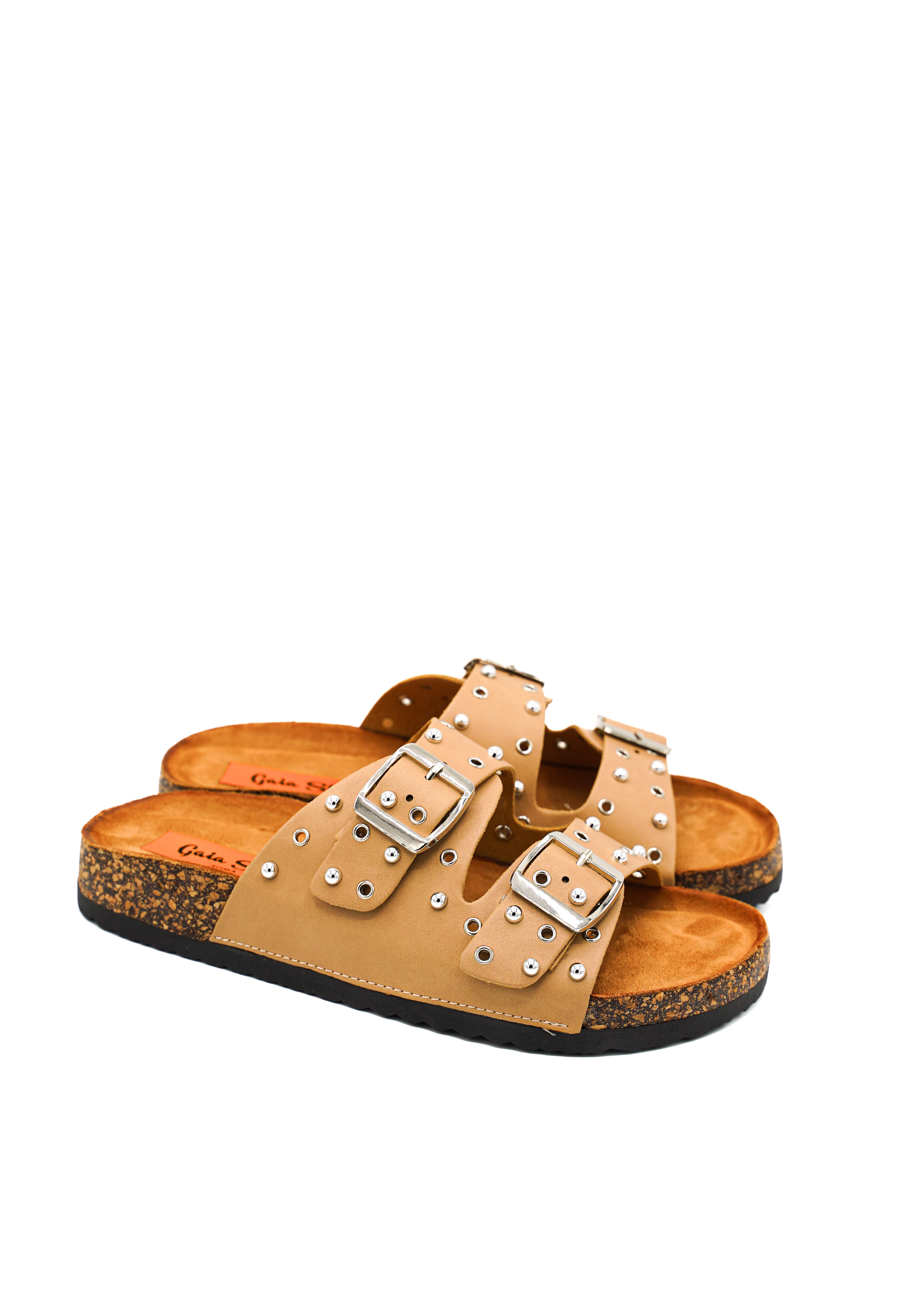 Gaia Shoes XJ6888MT Ciabatta donna stile slide doppia fascia