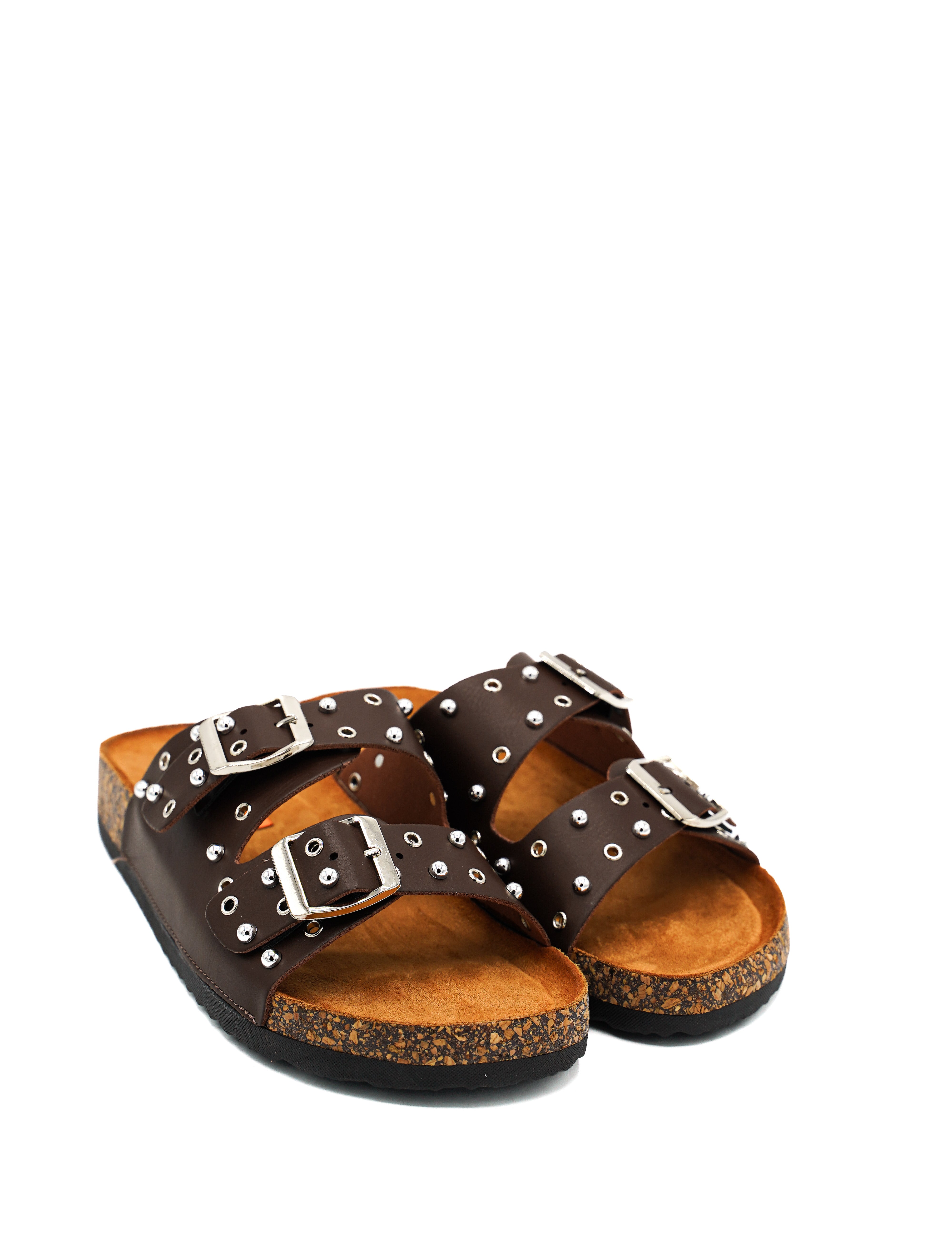 Gaia Shoes XJ6888MT Ciabatta donna stile slide doppia fascia