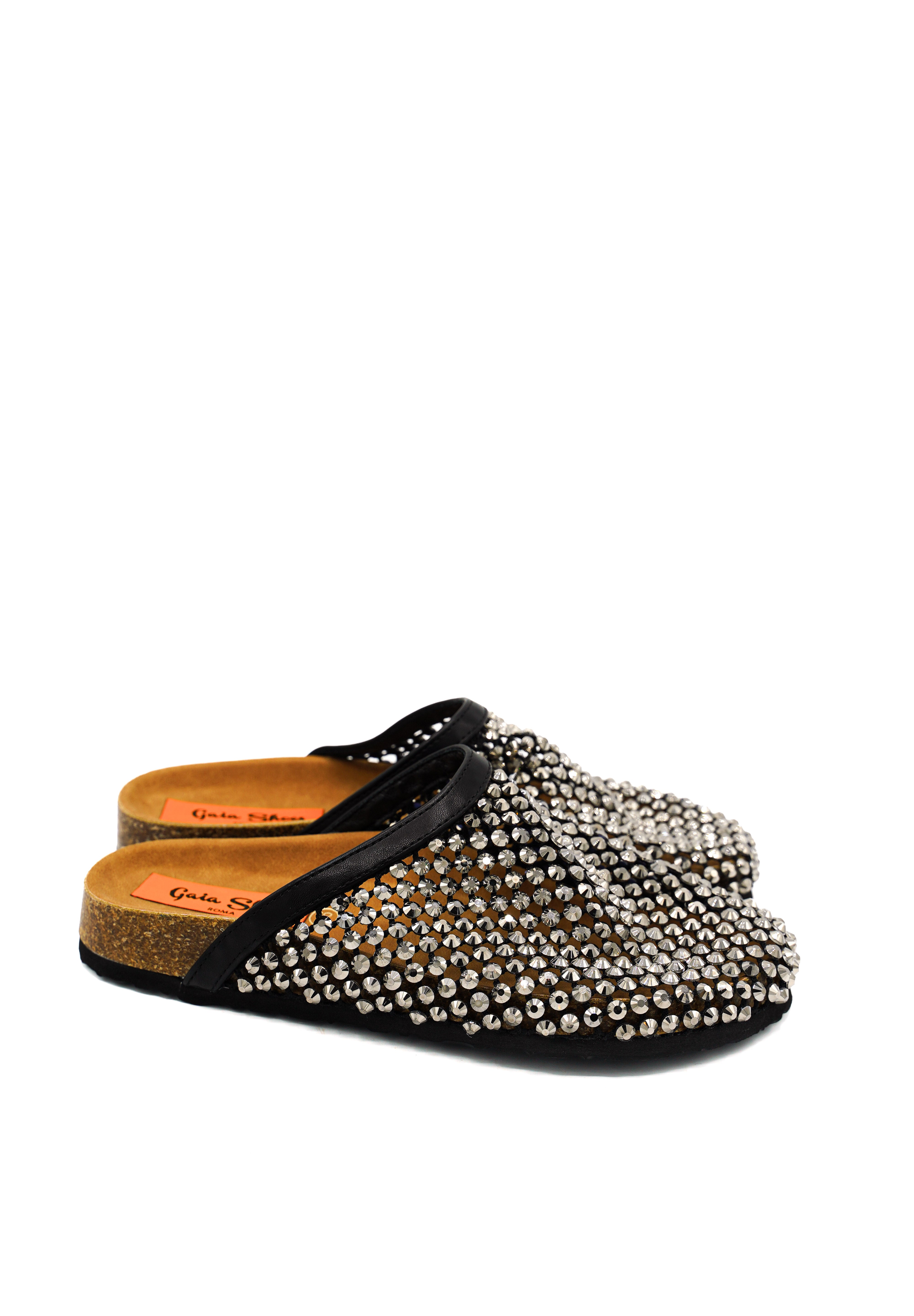 Gaia Shoes J42166L-13 Sabot gioiello traforati con micro pietre luminose