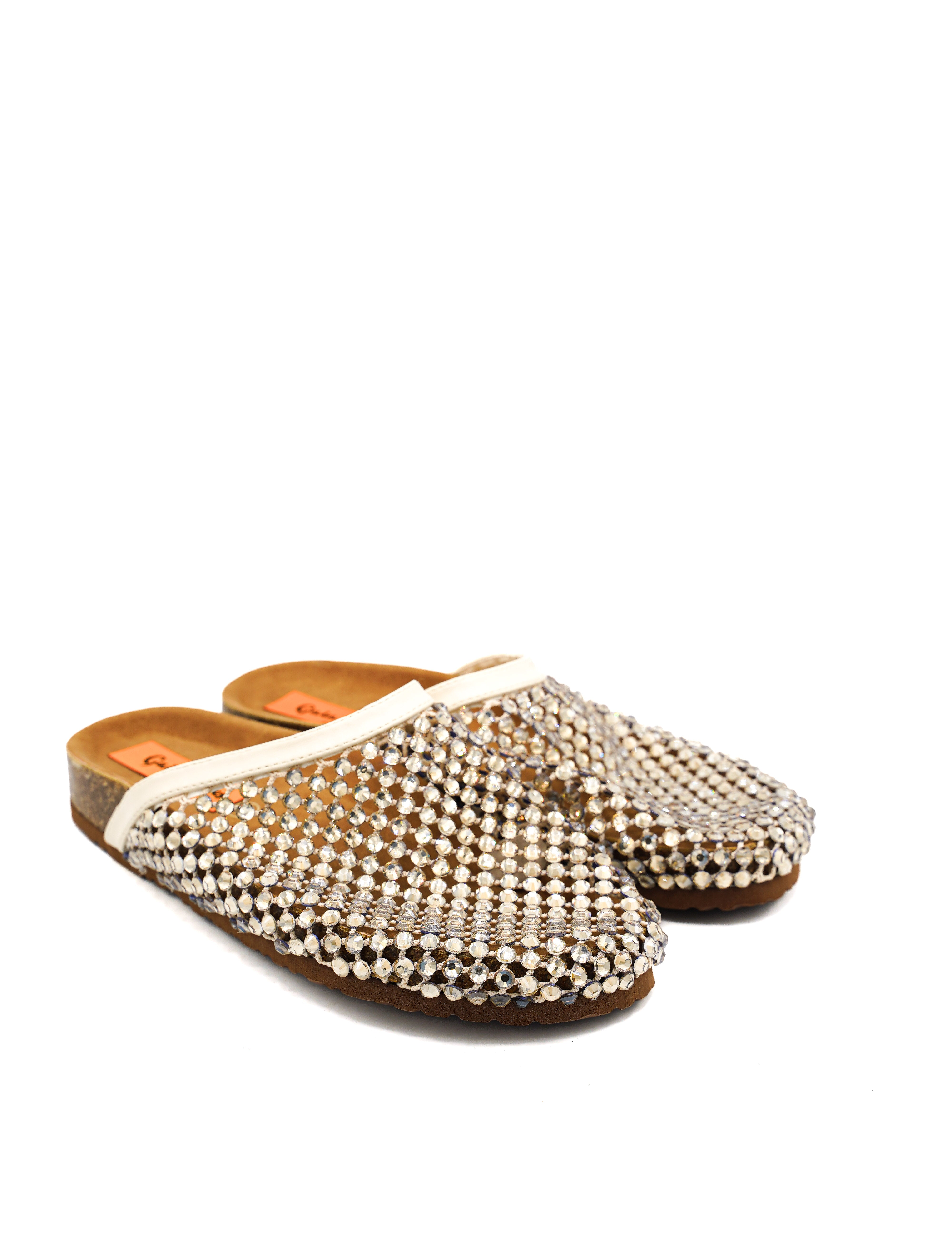 Gaia Shoes J42166L-13 Sabot gioiello traforati con micro pietre luminose