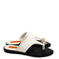 Gaia Shoes OL61BQ08 Sandali infradito con fascia larga e elemento metallico