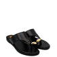 Gaia Shoes OL61BQ08 Sandali infradito con fascia larga e elemento metallico
