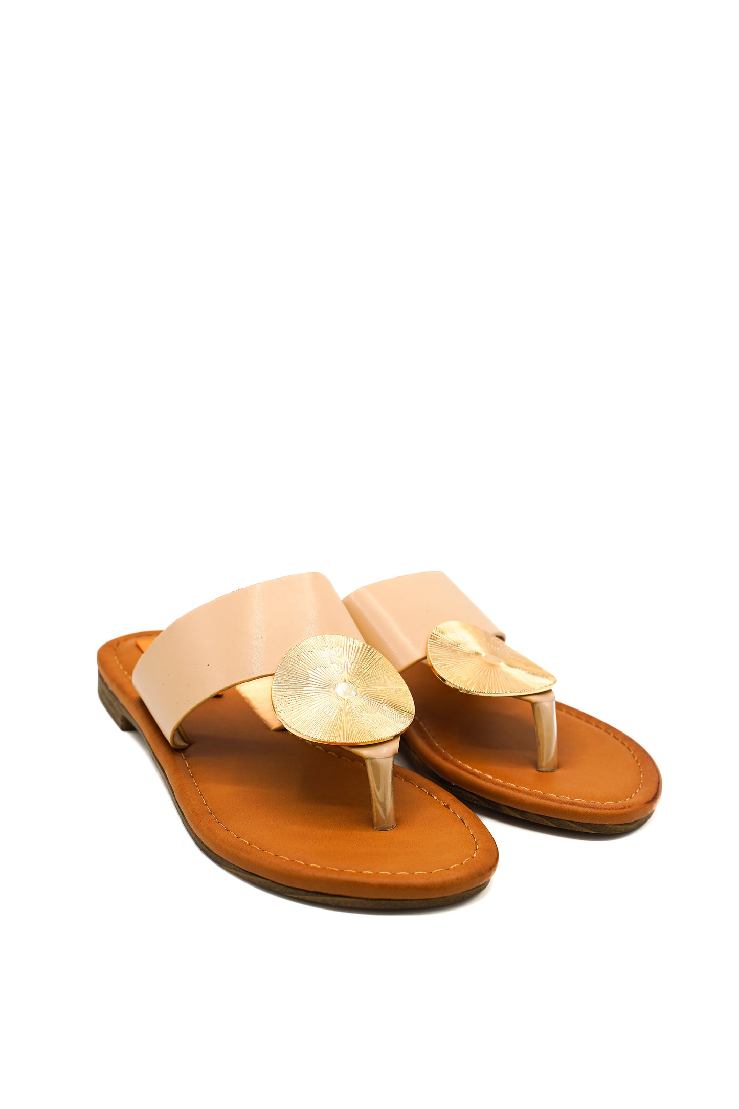 Gaia Shoes XJY251404OL Sandali flatter con dettaglio a moneta dorata