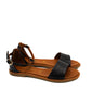 Gaia Shoes 220204 Sandali bassi in pelle e cinturino regolabile alla caviglia