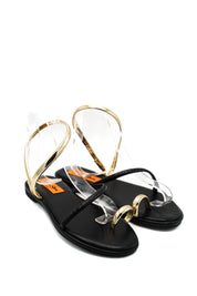 Gaia Shoes OL61BQ01 Sandali ultra piatti infradito con listini asimmetrici