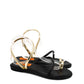 Gaia Shoes OL61BQ01 Sandali ultra piatti infradito con listini asimmetrici