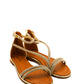 Gaia Shoes JB18S75-25K1 Sandali bassi con listini sottili con micro strass