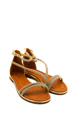 Gaia Shoes JB18S75-25K1 Sandali bassi con listini sottili con micro strass