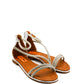Gaia Shoes JB18S75-25K1 Sandali bassi con listini sottili con micro strass