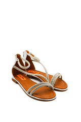 Gaia Shoes JB18S75-25K1 Sandali bassi con listini sottili con micro strass
