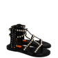 Gaia Shoes JB21S57-H7 Sandali gladiatore con borchie e frange posteriori