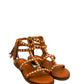 Gaia Shoes JB21S57-H7 Sandali gladiatore con borchie e frange posteriori