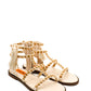 Gaia Shoes JB21S57-H7 Sandali gladiatore con borchie e frange posteriori