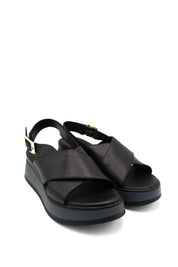 Gaia Shoes 230937 Sandali con zeppa con ampie fasce incrociate