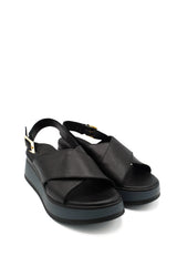 Gaia Shoes 230937 Sandali con zeppa con ampie fasce incrociate