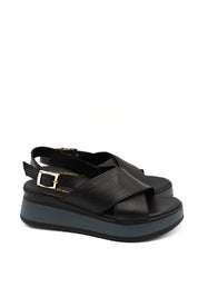 Gaia Shoes 230937 Sandali con zeppa con ampie fasce incrociate