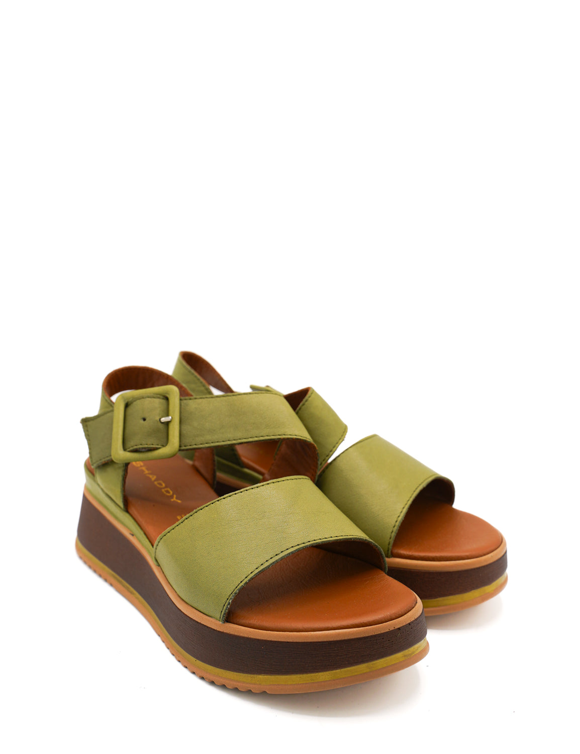 Gaia Shoes 251625 Sandali in pelle con zeppa e cinturino