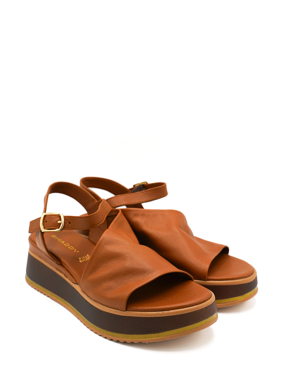 Gaia Shoes 230935 Sandali con zeppa in pelle e cinturino regolabile