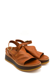 Gaia Shoes 230935 Sandali con zeppa in pelle e cinturino regolabile