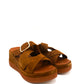 Gaia Shoes 261352 Sandali con zeppa scamosciata e fibbia regolabile