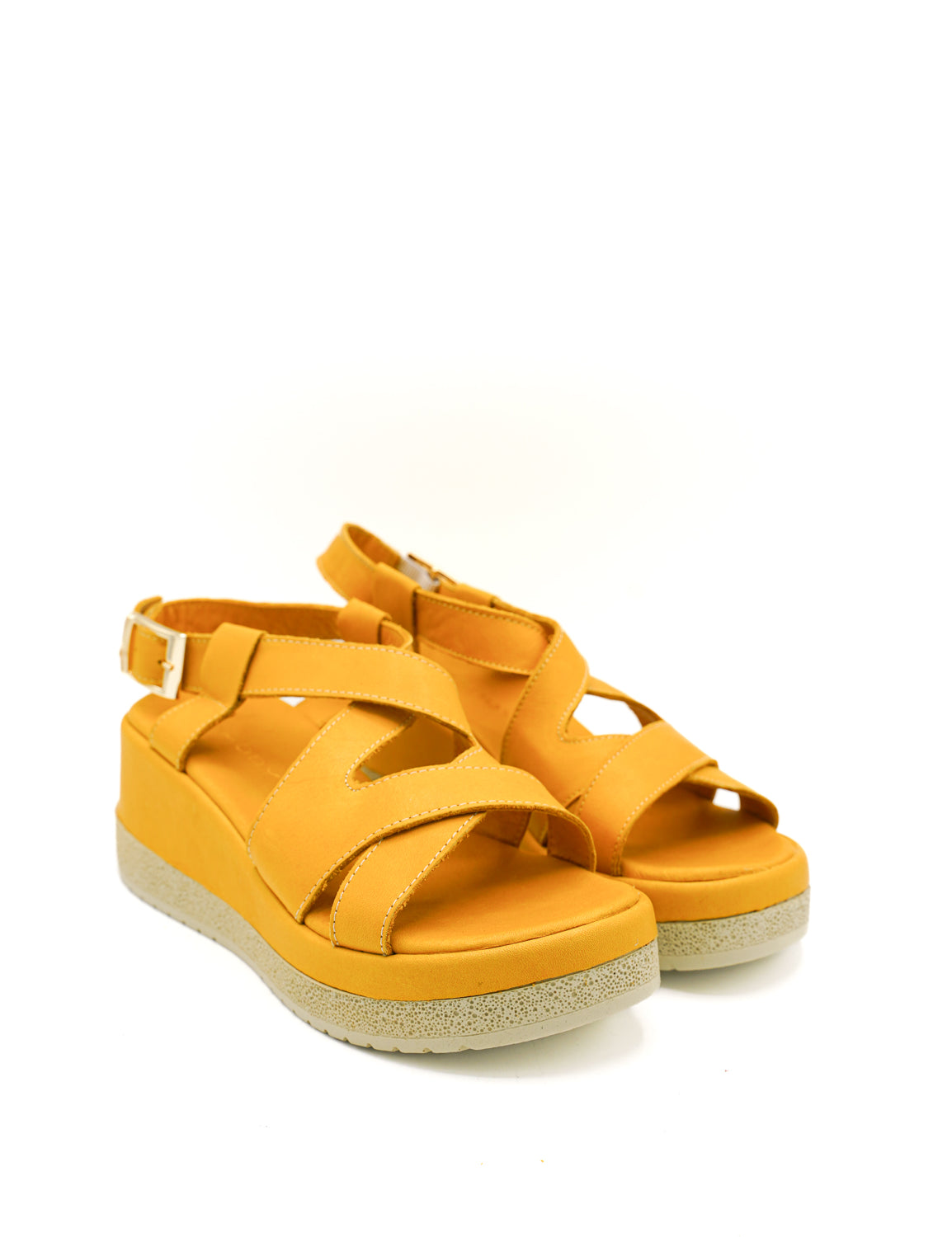 Gaia Shoes 261354 Sandali in pelle con zeppa