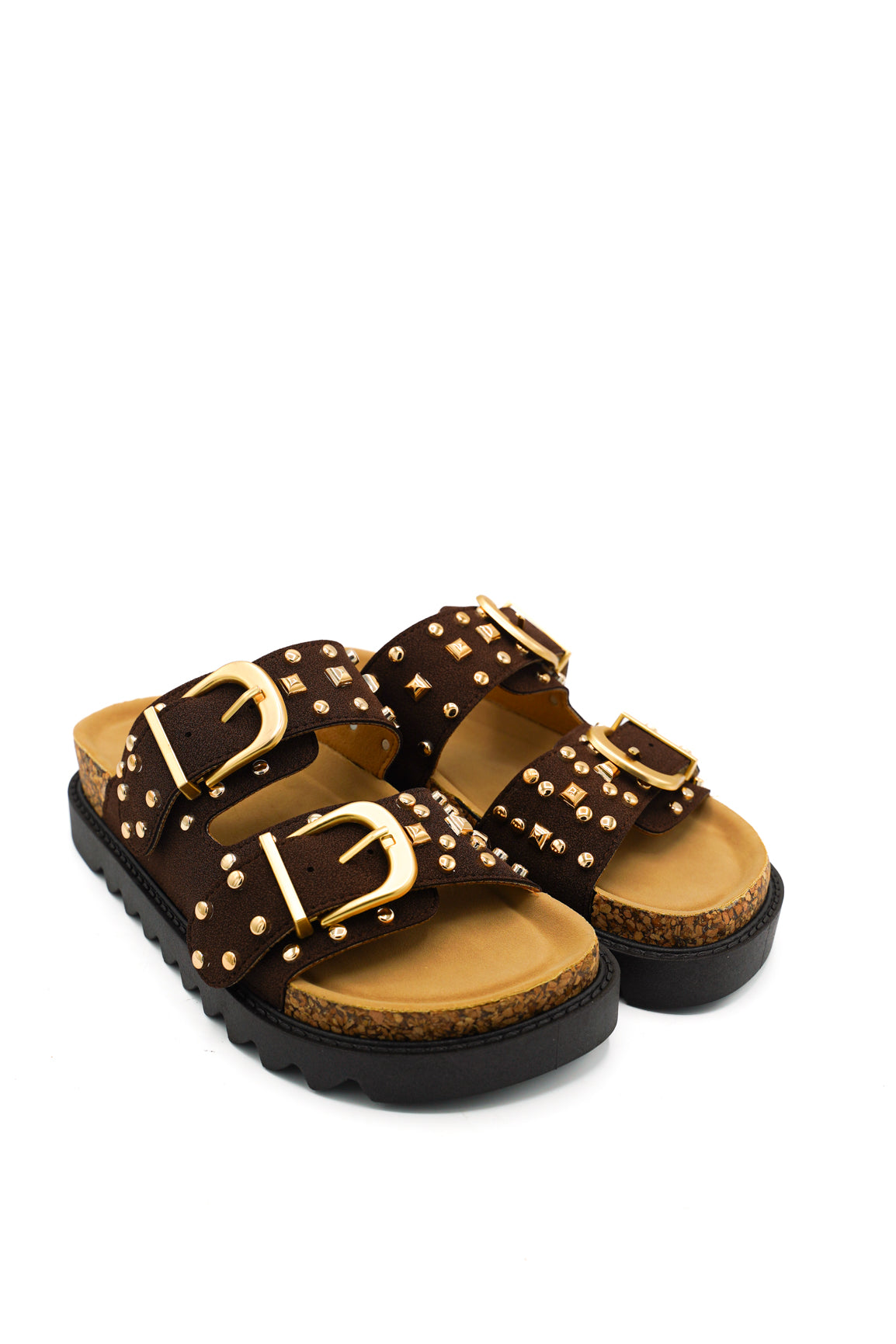 Gaia Shoes FL275 Sandali con borchie dorate