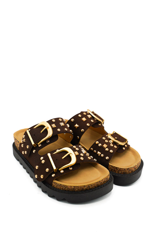 Gaia Shoes FL275 Sandali con borchie dorate