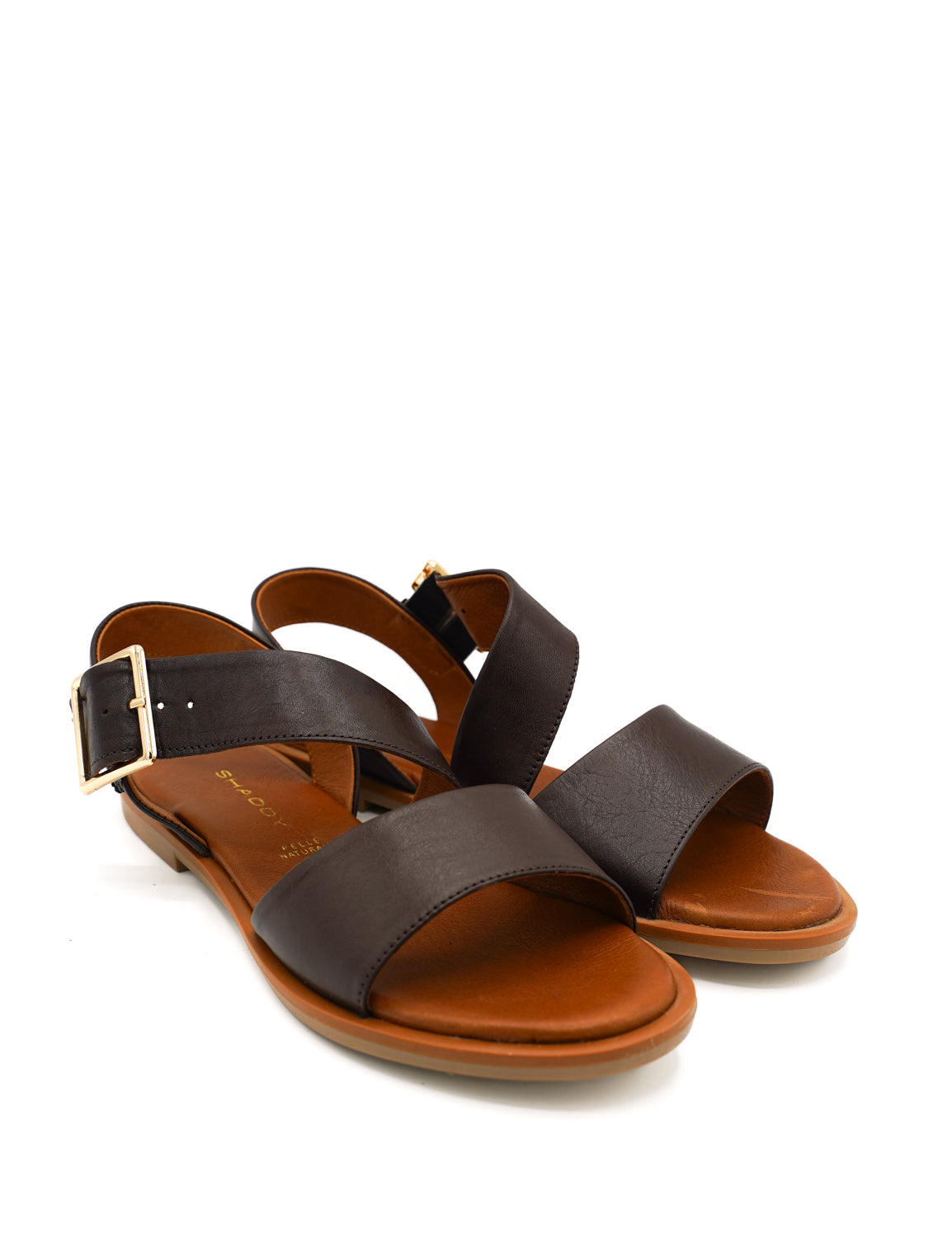 Gaia Shoes 240300 Sandali in pelle con cinturino e fiibia dorata