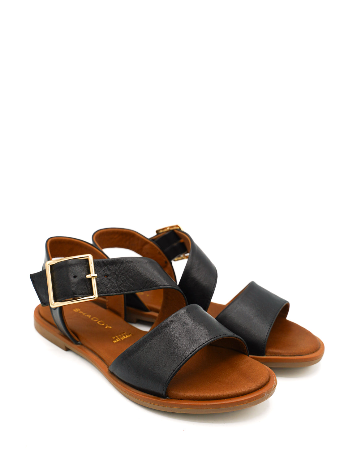 Gaia Shoes 240300 Sandali in pelle con cinturino e fiibia dorata